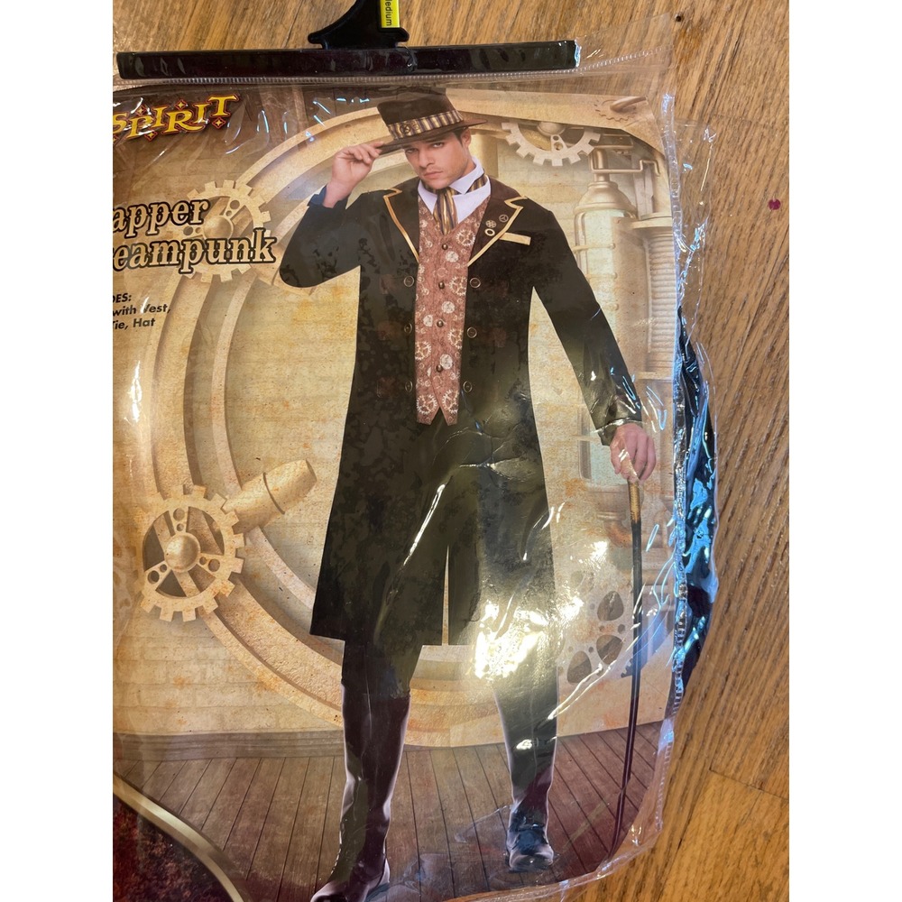 Spirit Halloween Dapper Steampunk Adult Mens Costume Medium Jacket Vest Hat Set - Picture 5 of 5